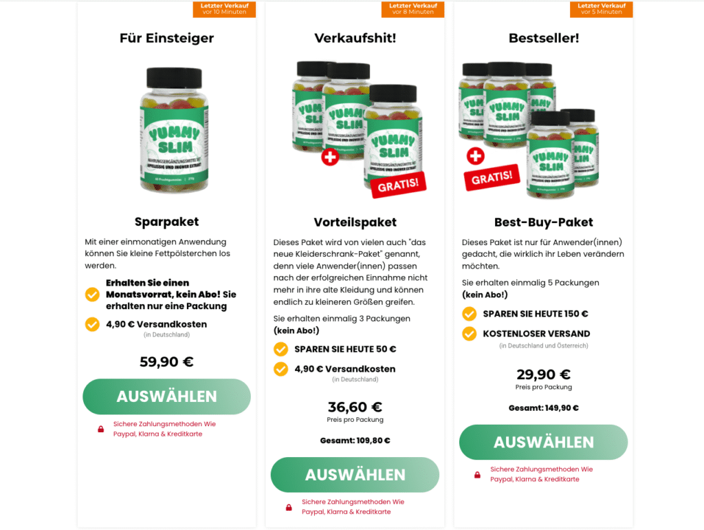 Yummy Slim Fruchtgummies DE Preis